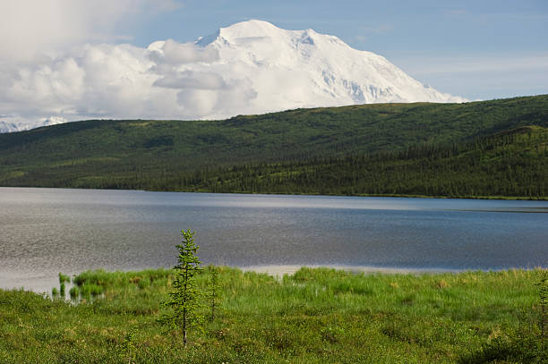 tunning Denali views at Wonder Lake in Denali National Park, Alaska